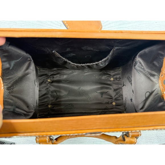 Montana Silversmiths Tooled Leather Satchel Western Buckle Bag Brown Handbag - Picture 5 of 11